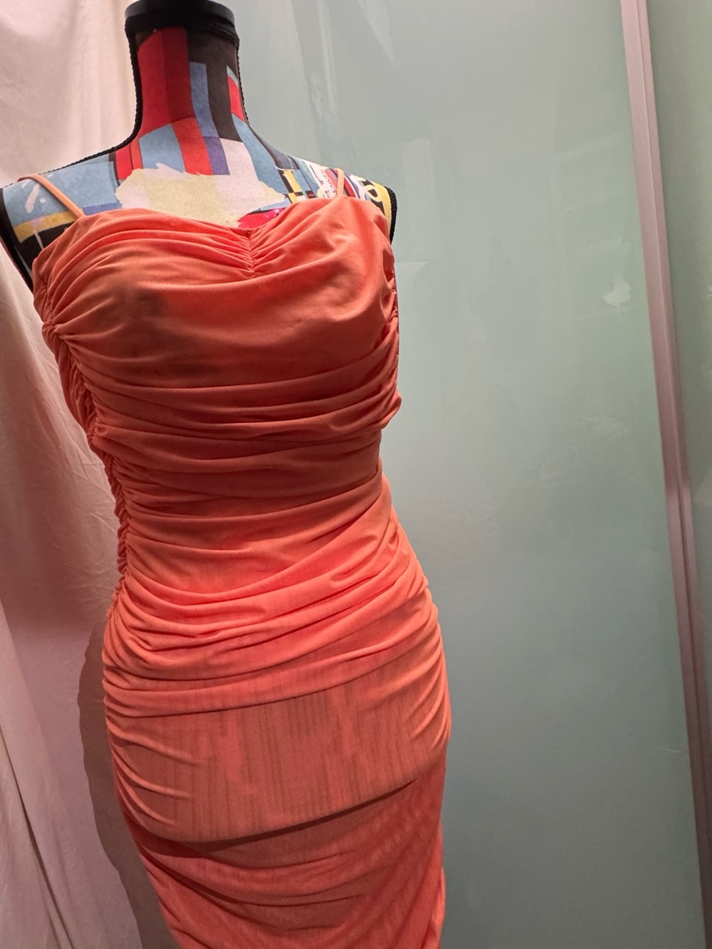 Wilfred Vibrant Orange Mesh Dress
